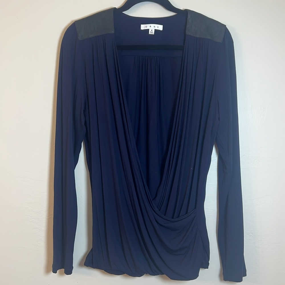 Cabi Women’s Long Sleeve Navy Draped Women's Top Medium